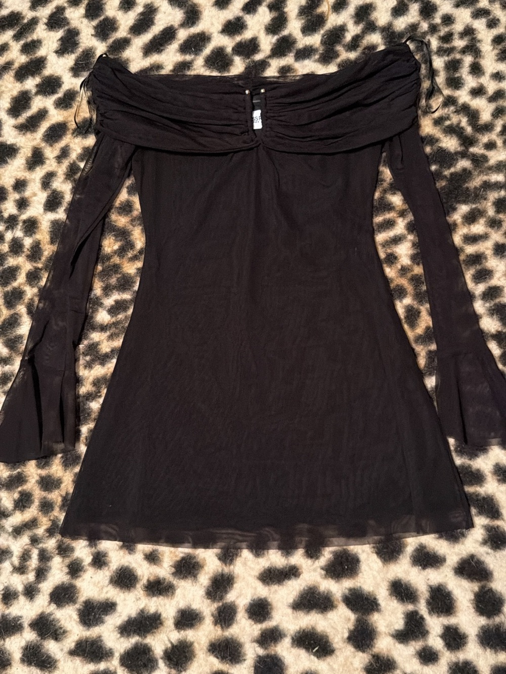 Princess Polly Black Off-Shoulder Mini Dress